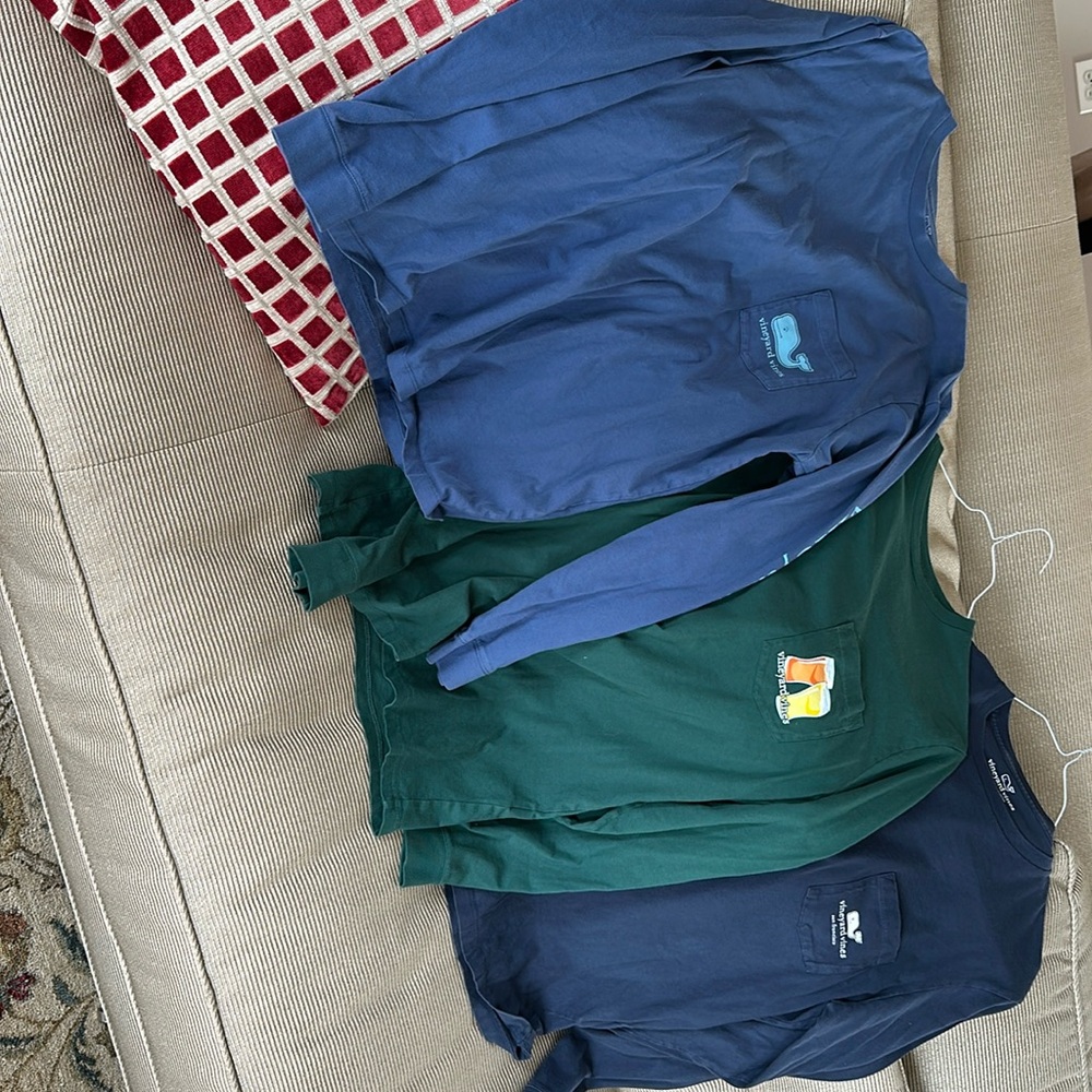 Set of THREE Vineyard Vines size S long sleeve tees!